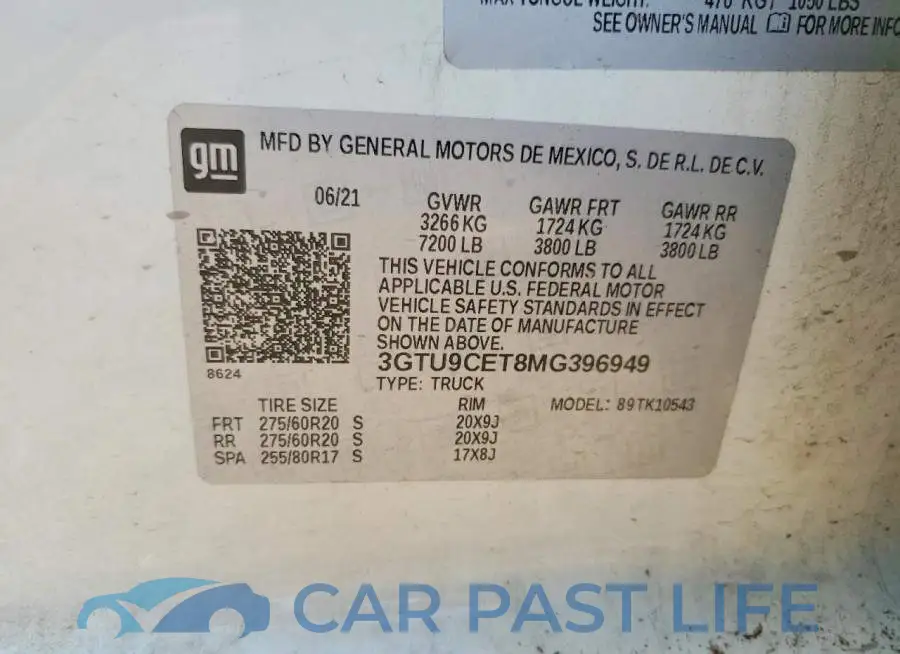 3GTU9CET8MG396949# 12