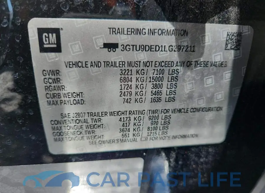 3GTU9DED1LG297211# 12