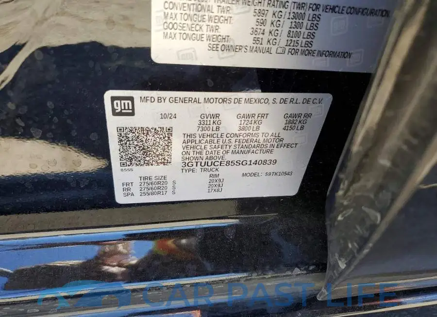 3GTUUCE85SG140839# 12