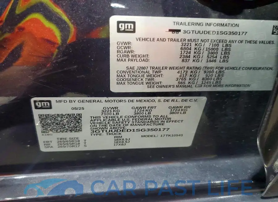3GTUUDED1SG350177# 12