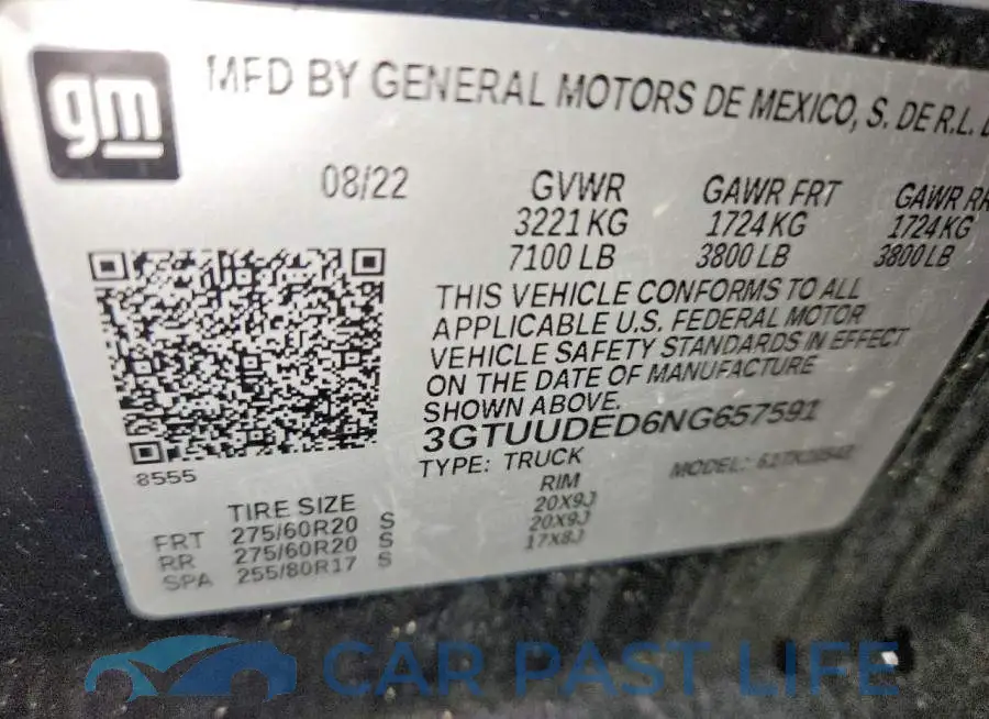 3GTUUDED6NG657591# 12