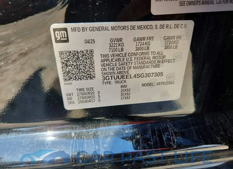 3GTUUEEL4SG307305# 12