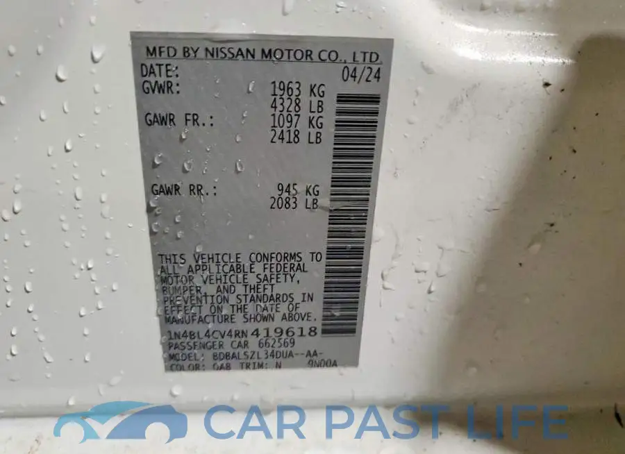 1N4BL4CV4RN419618# 12