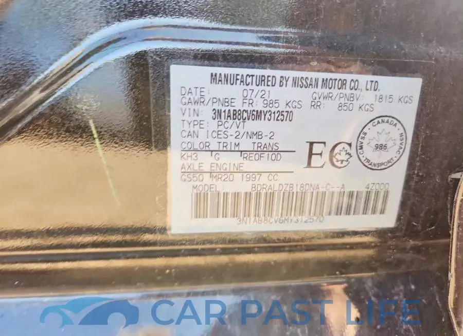 3N1AB8CV6MY312570# 12