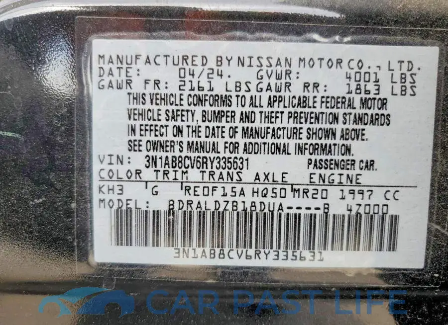 3N1AB8CV6RY335631# 12