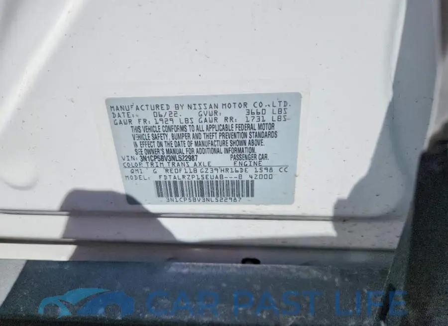 3N1CP5BV3NL522987# 13