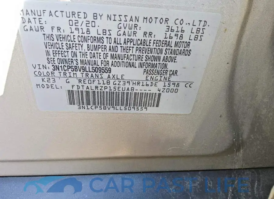 3N1CP5BV9LL509559# 12