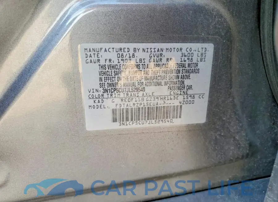 3N1CP5CU7JL529540# 13