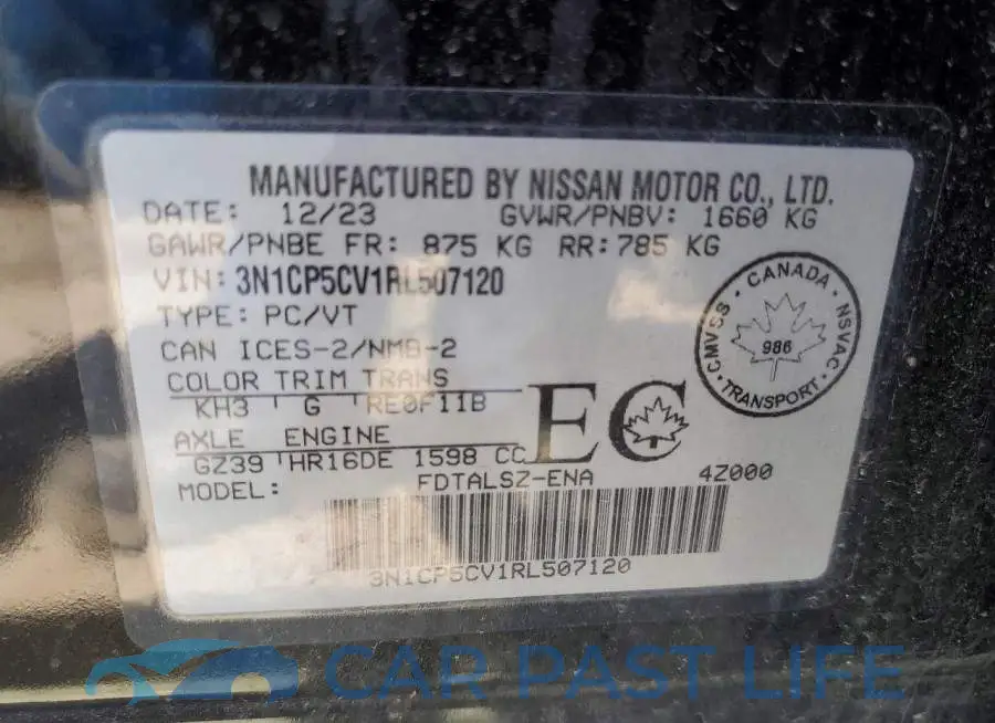 3N1CP5CV1RL507120# 12