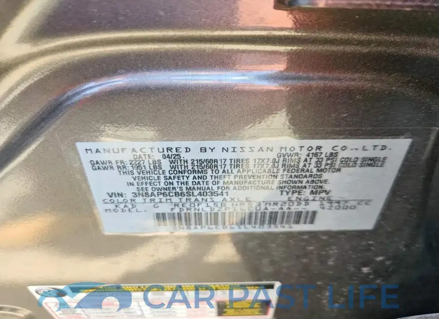 3N8AP6CB6SL403541# 13