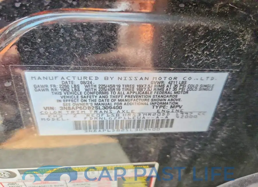 3N8AP6DB2SL309400# 13