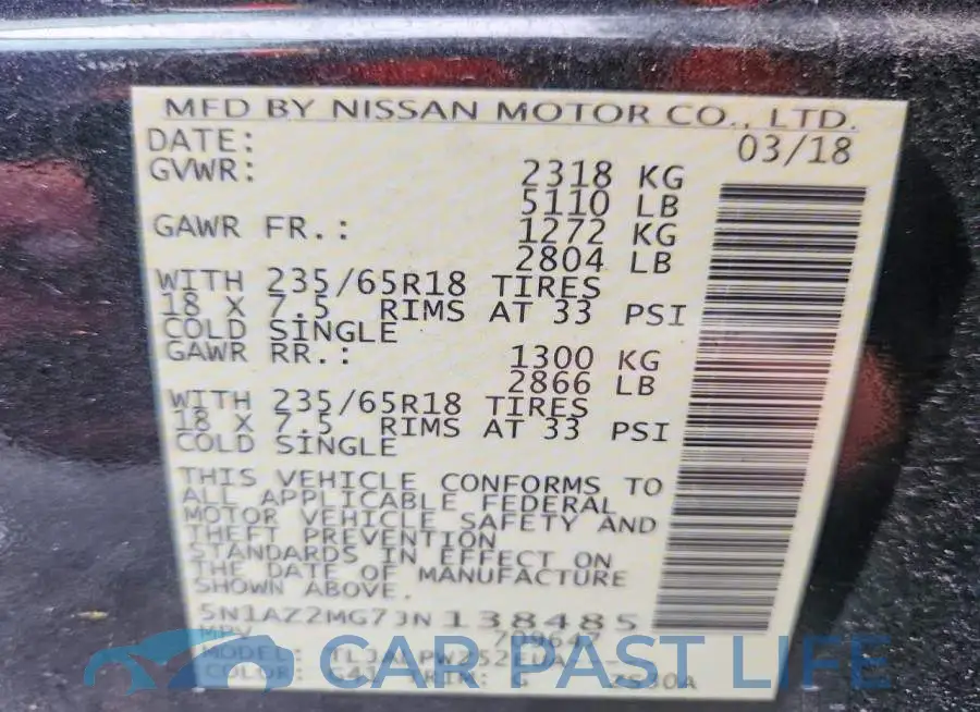 5N1AZ2MG7JN138485# 13