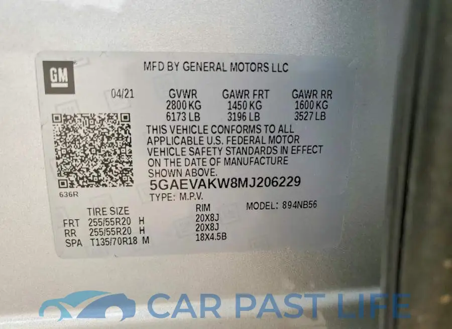 5GAEVAKW8MJ206229# 14