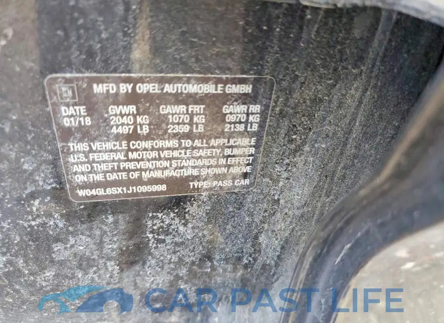 W04GL6SX1J1095998# 12