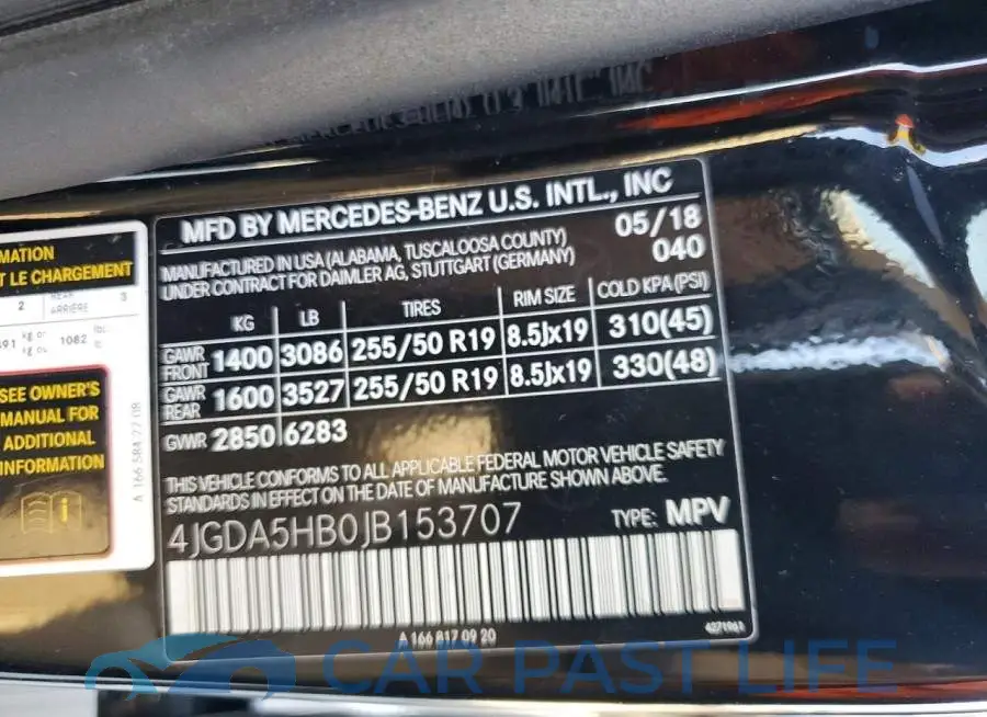4JGDA5HB0JB153707# 13
