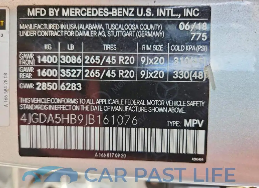 4JGDA5HB9JB161076# 13