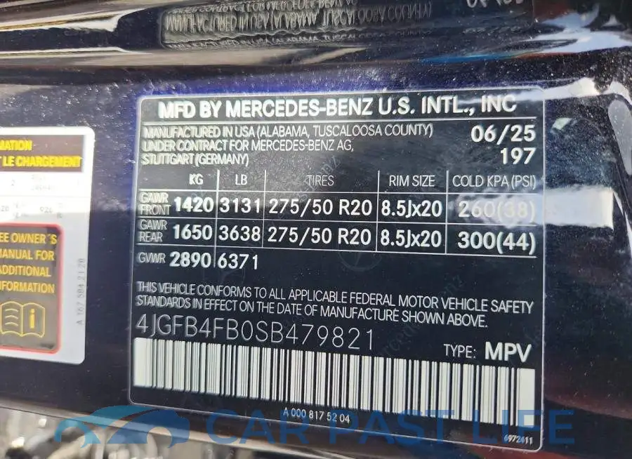 4JGFB4FB0SB479821# 12