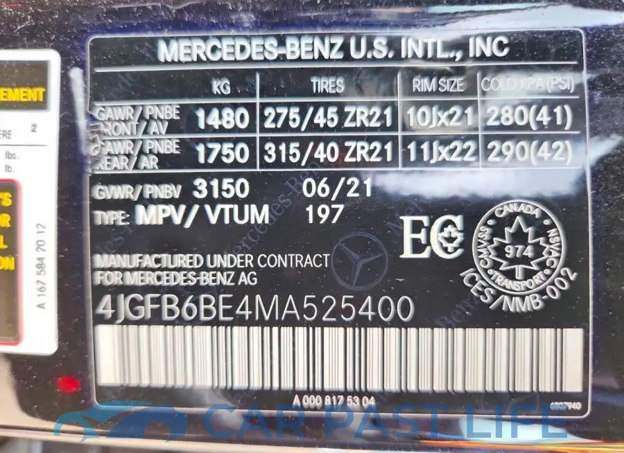 4JGFB6BE4MA525400# 13