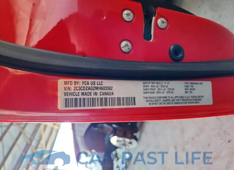2C3CDZAG2MH603362# 13