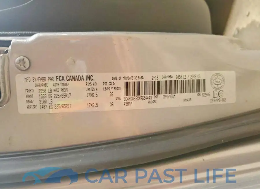 2C4RDGEGXKR654443# 13