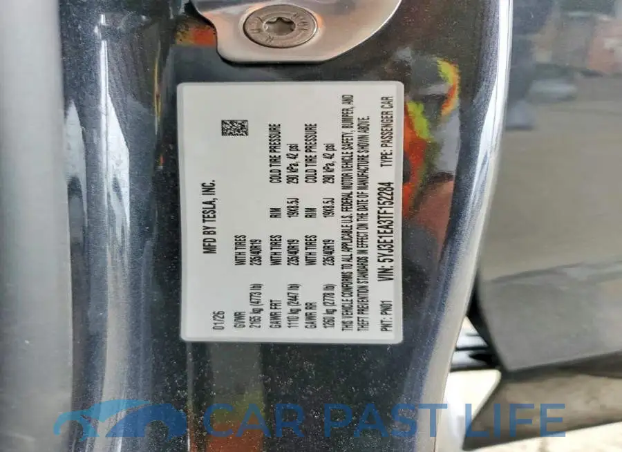 5YJ3E1EA3TF152284# 12