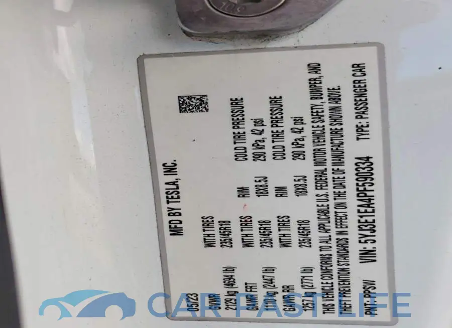5YJ3E1EA4PF590334# 12
