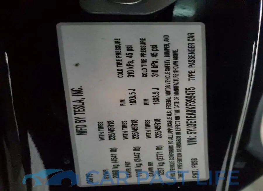 5YJ3E1EA8KF399475# 12