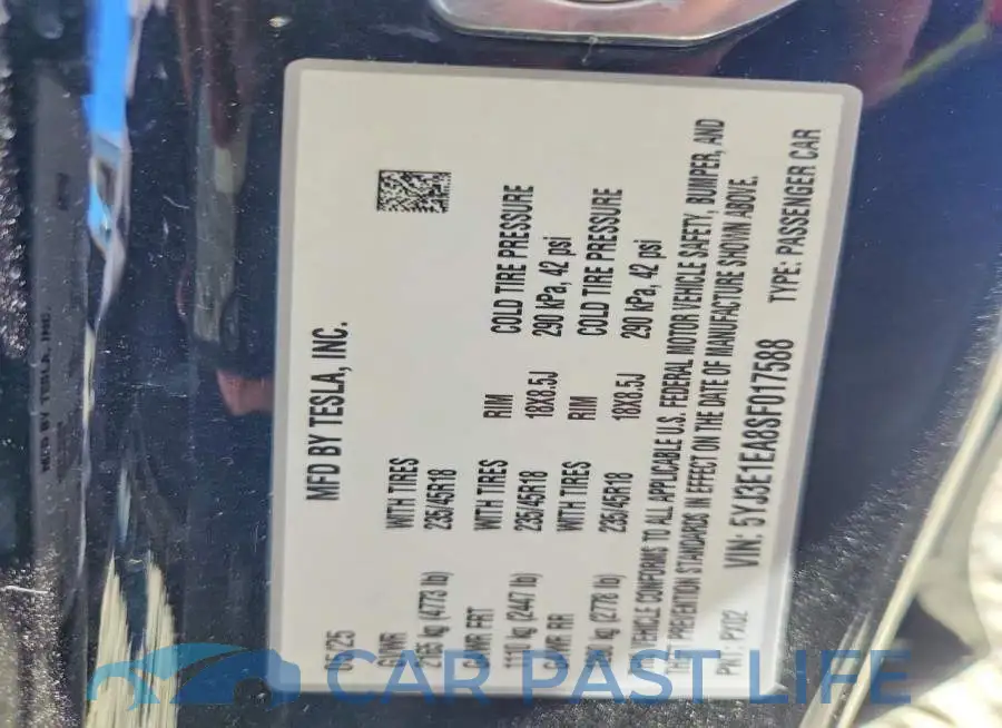 5YJ3E1EA8SF017588# 12
