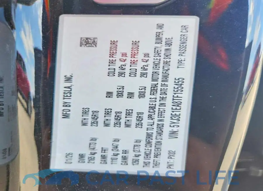 5YJ3E1EA8TF155455# 13