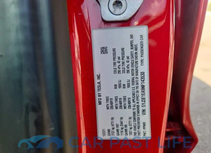 5YJ3E1EA9NF143530# 12
