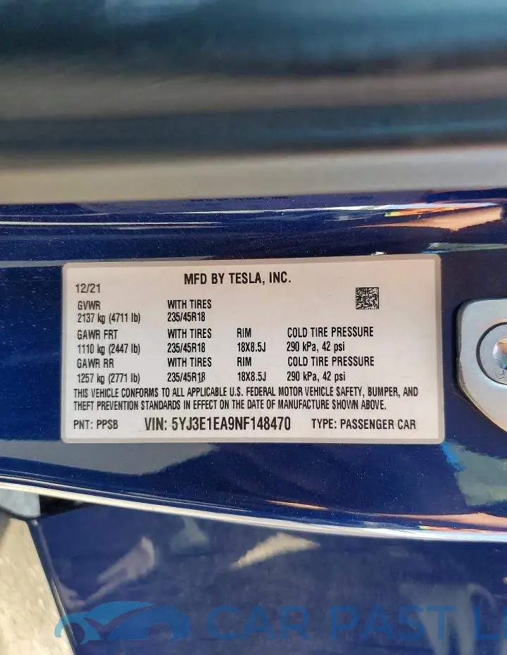5YJ3E1EA9NF148470# 12