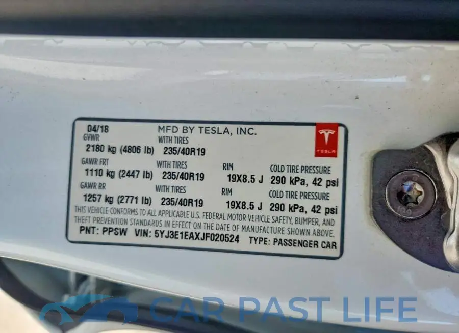 5YJ3E1EAXJF020524# 12
