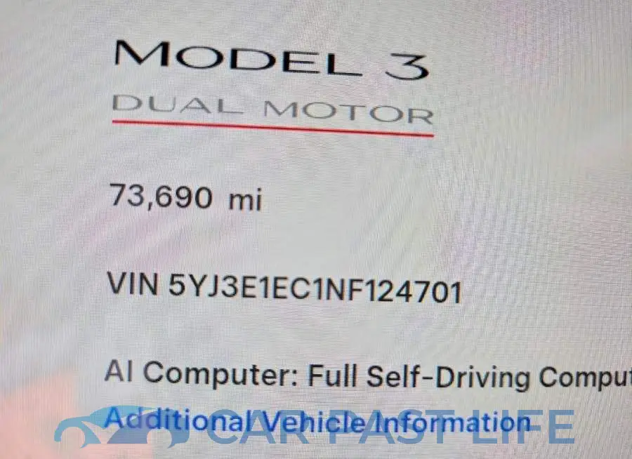5YJ3E1EC1NF124701# 9