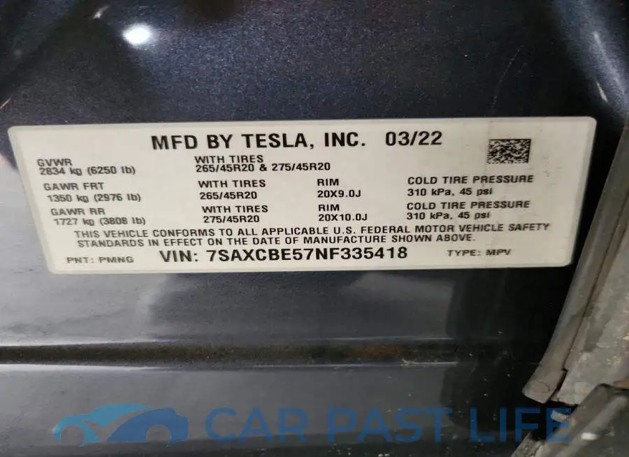 7SAXCBE57NF335418# 13