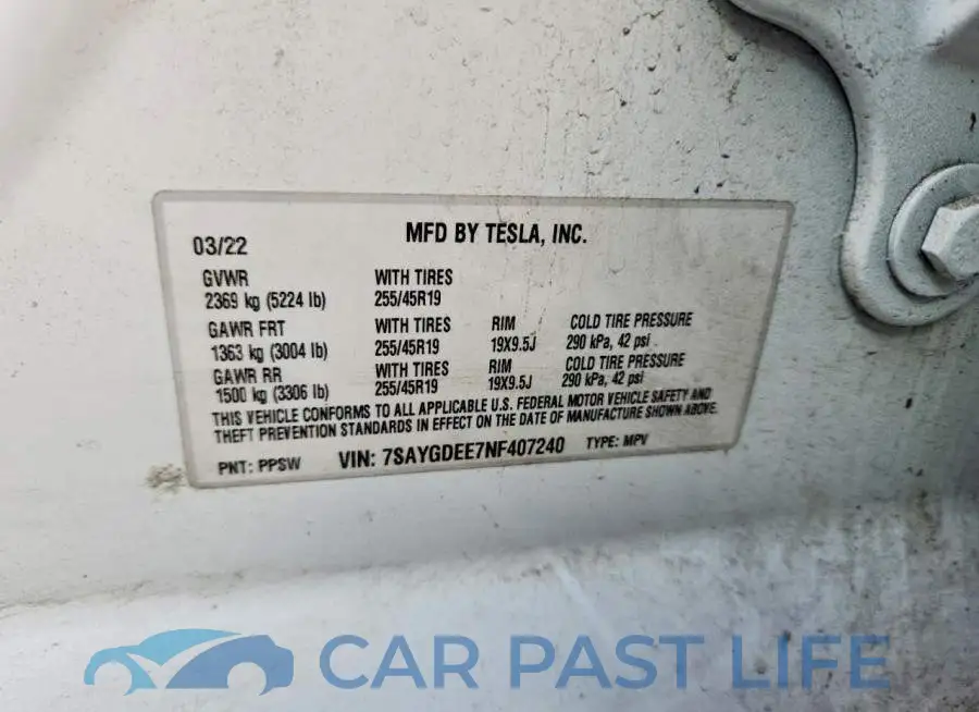 7SAYGDEE7NF407240# 12