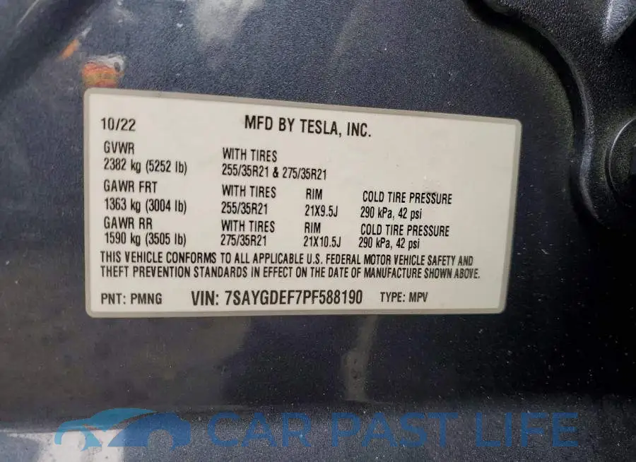 7SAYGDEF7PF588190# 13