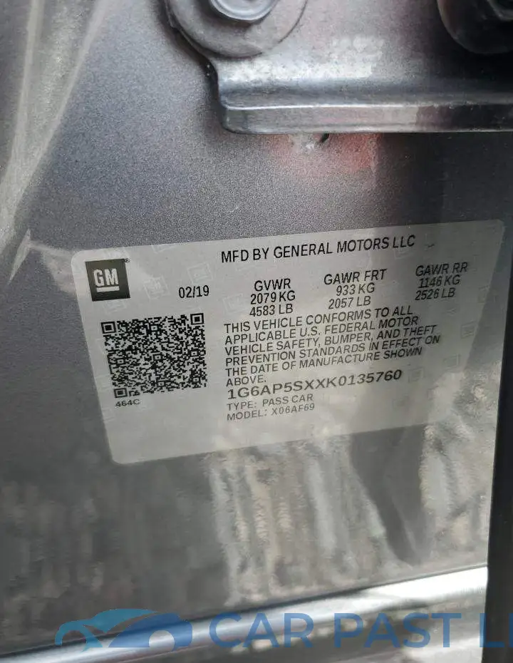 1G6AP5SXXK0135760# 12