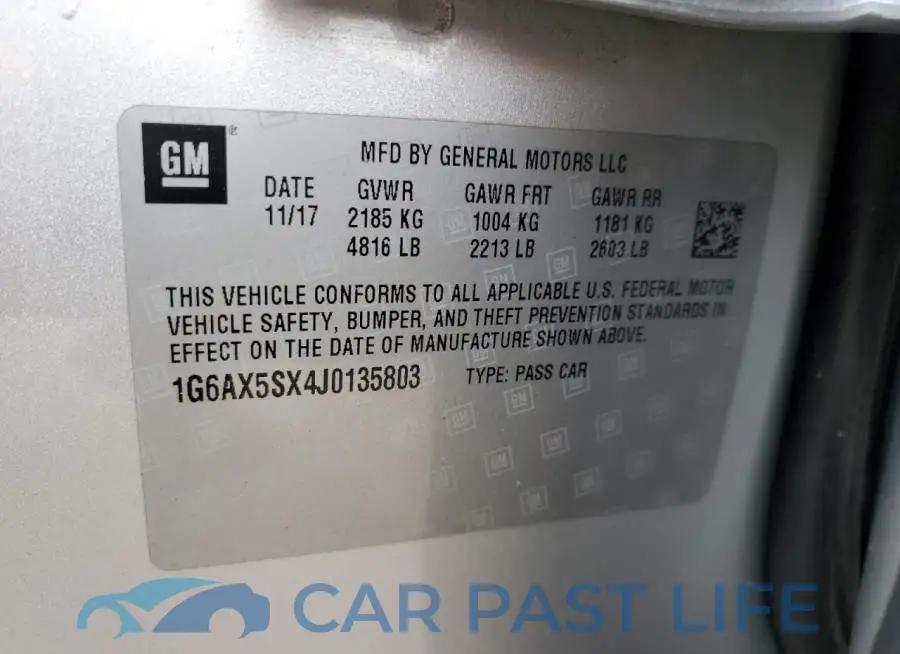 1G6AX5SX4J0135803# 12