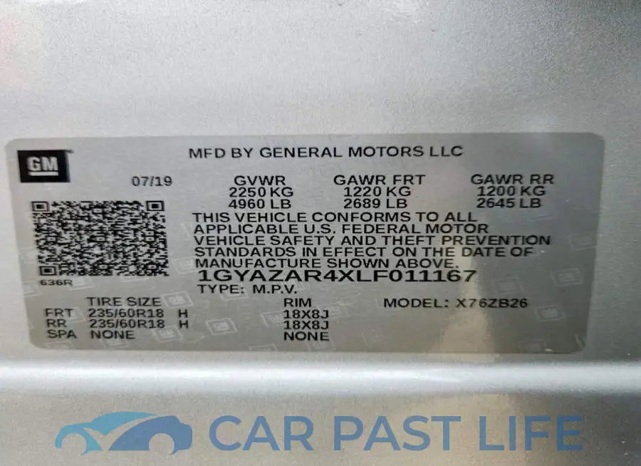 1GYAZAR4XLF011167# 13