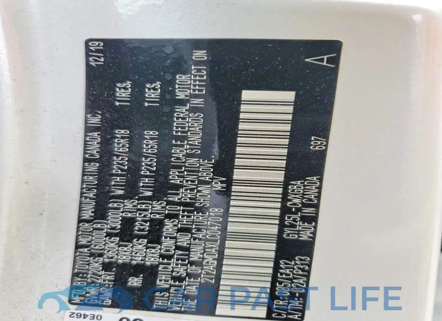 2T2AGMDAXLC047018# 13