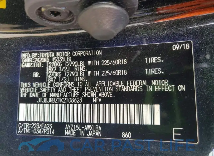 JTJBJRBZ1K2108623# 13