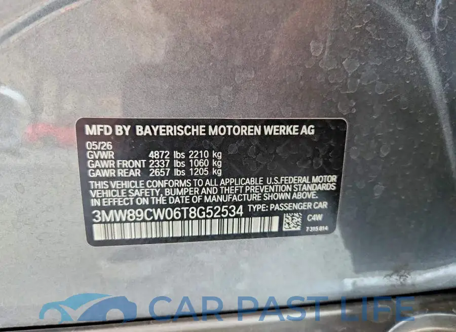 3MW89CW06T8G52534# 12