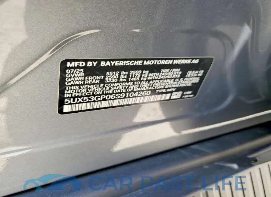5UX53GP06S9104260# 13