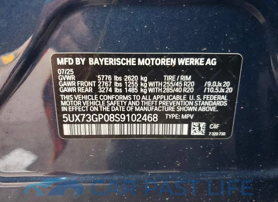 5UX73GP08S9102468# 12
