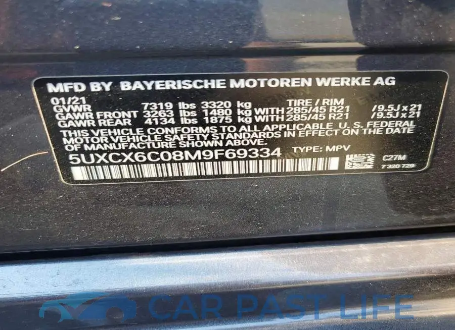 5UXCX6C08M9F69334# 13