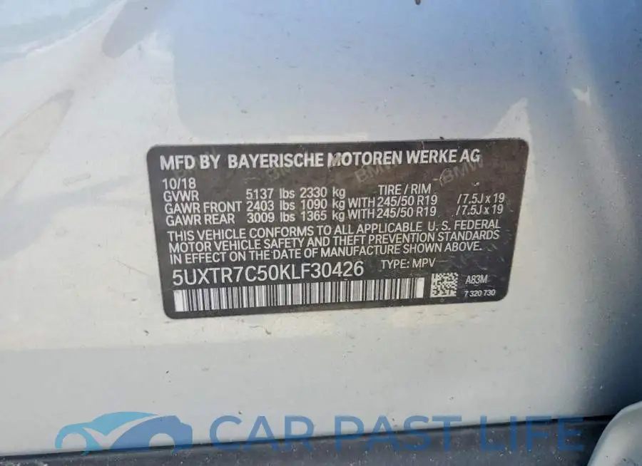5UXTR7C50KLF30426# 13