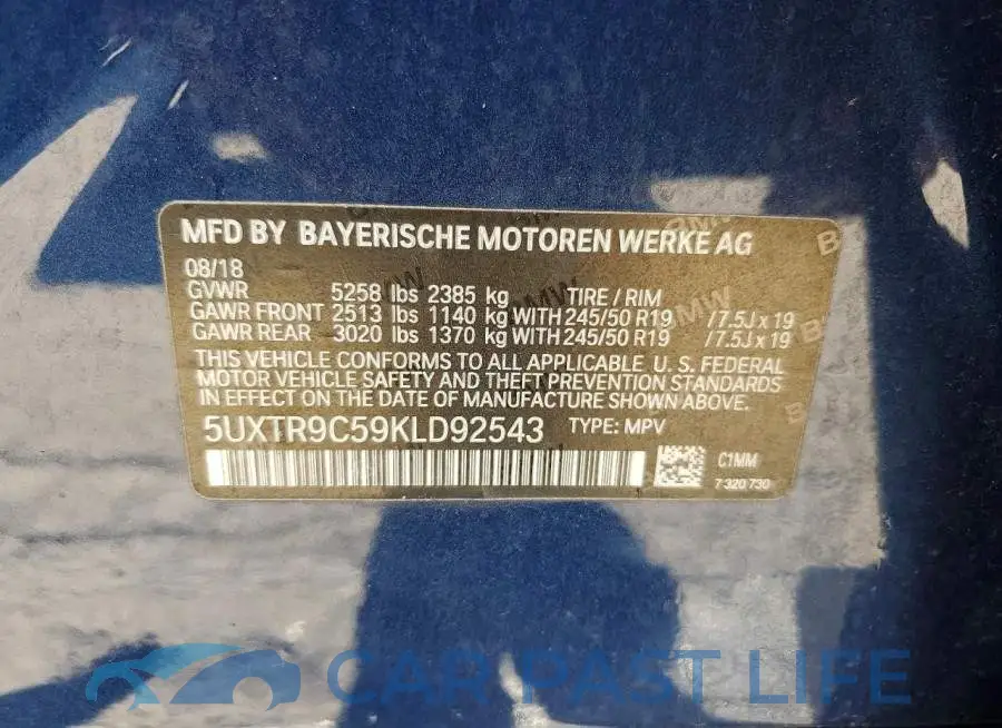 5UXTR9C59KLD92543# 13