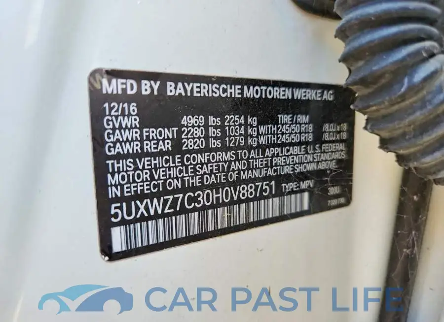 5UXWZ7C30H0V88751# 13