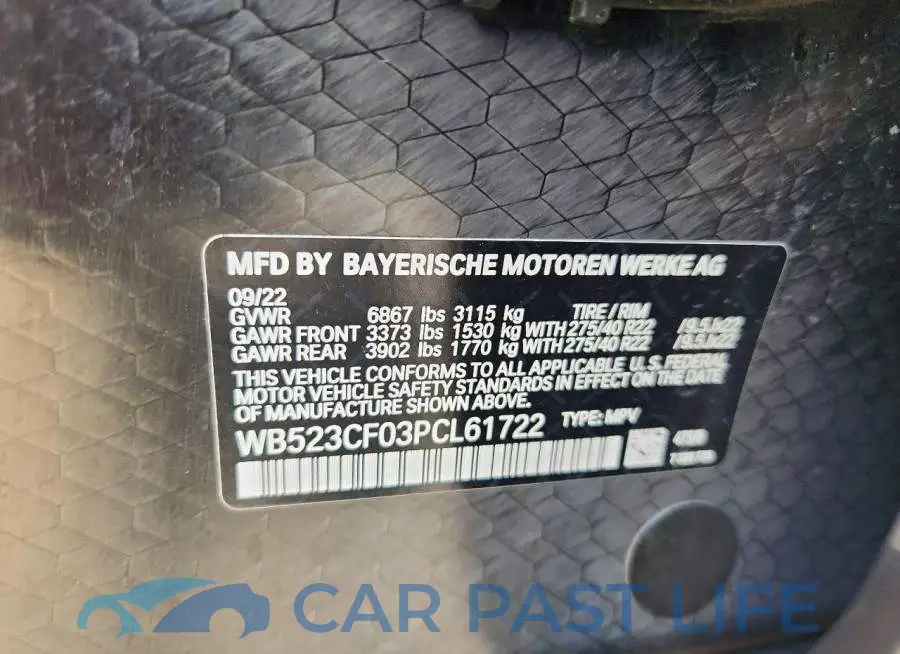 WB523CF03PCL61722# 13