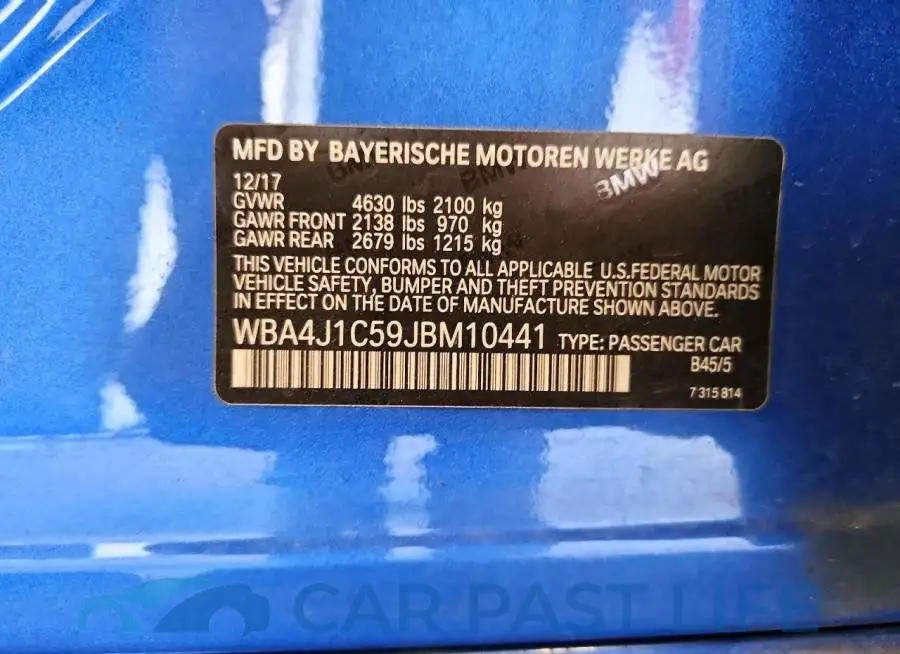 WBA4J1C59JBM10441# 12